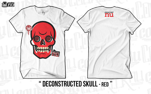 Deconstructed Skull - Red (White Shirt) - Shirt Template - Prenta